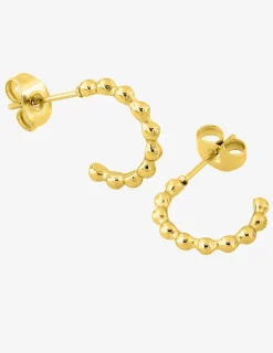 Boucles d'oreilles demi-créoles fantaisie en acier doré SO OR