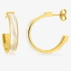 Boucles d'oreilles demi-créoles 25,5 mm en acier doré, acétate synthétique SO OR