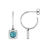 Boucles d'oreilles demi-créoles en argent 925 ‰ rhodié, turquoise SO OR