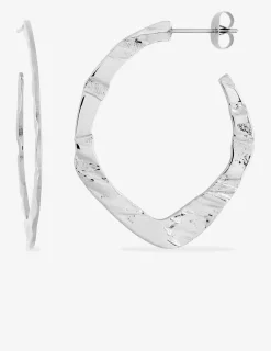 Boucles d'oreilles demi-créoles en acier gris SO OR