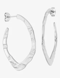 Boucles d'oreilles demi-créoles en acier gris SO OR
