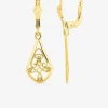 Boucles d'oreilles dormeuses or jaune 750 ‰ motif filigrane SO OR