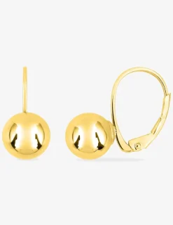 Boucles d'oreilles dormeuses or jaune 750 ‰ et boules 8 mm SO OR
