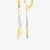 Boucles d'oreilles dormeuses tubes bicolores or 375‰ SO OR
