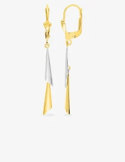 Boucles d'oreilles dormeuses tubes bicolores or 375‰ SO OR