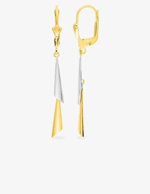 Boucles d'oreilles dormeuses tubes bicolores or 375‰ SO OR