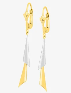 Boucles d'oreilles dormeuses tubes bicolores or 375‰ SO OR
