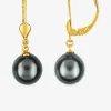 Boucles d'oreilles dormeuses or jaune 375‰ et perle 6 mm SO OR