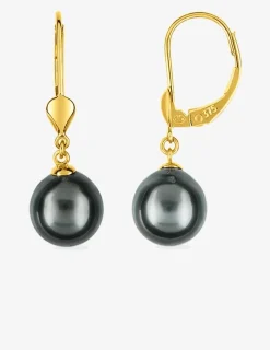 Boucles d'oreilles dormeuses or jaune 375‰ et perle 6 mm SO OR