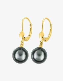 Boucles d'oreilles dormeuses or jaune 375‰ et perle 6 mm SO OR