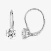 Boucles d'oreilles dormeuses en or blanc 375‰ et oxyde de zirconium SO OR