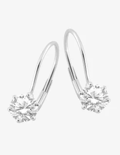 Boucles d'oreilles dormeuses en or blanc 375‰ et oxyde de zirconium SO OR