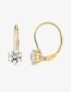 Boucles d'oreilles dormeuses en or jaune 375‰ et oxyde de zirconium SO OR