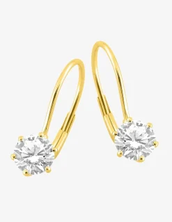 Boucles d'oreilles dormeuses en or jaune 375‰ et oxyde de zirconium SO OR
