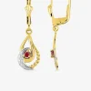 Boucles d'oreilles dormeuses or jaune 375‰ et rubis SO OR