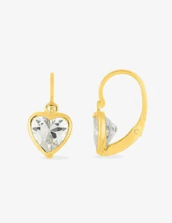 Boucles d'oreilles dormeuses en or jaune 375‰ et oxyde de zirconium SO OR