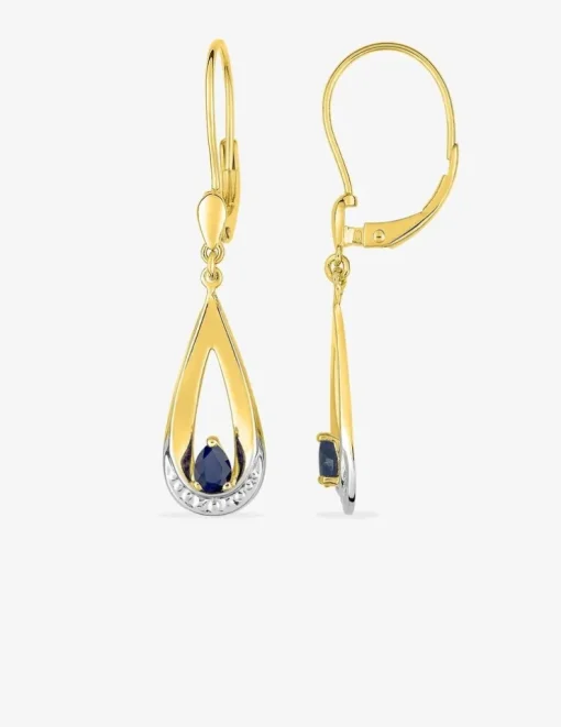 Boucles d'oreilles dormeuses or jaune 750 ‰, saphir SO OR