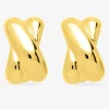 Boucles d'oreilles double anneau plaqué or, système clip SO OR