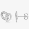 Boucles d'oreilles double ovale argent 925‰ rhodié et oxydes de zirconium SO OR