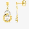 Boucles d'oreilles double cercle bicolore or 750‰ et oxyde de zirconium SO OR