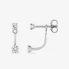 Boucles d'oreilles doubles en or blanc 375‰ et oxyde de zirconium SO OR