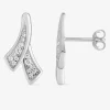 Boucles d'oreilles doubles courbes croisées argent rhodié 925‰ avec oxyde de zirconium SO OR