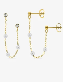 Boucles d'oreilles ear cuff acier et pierres synthétiques SO OR