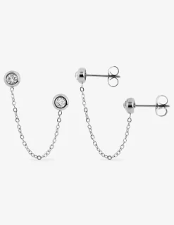 Boucles d'oreilles ear cuff en acier et cristaux synthétiques SO OR
