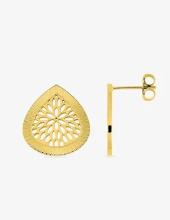 Boucles d’oreilles en acier doré avec motif ajouré SO OR