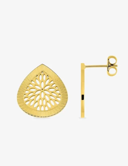 Boucles d’oreilles en acier doré avec motif ajouré SO OR