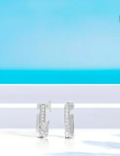 Boucles d'oreilles en argent 925 ‰ rhodié, oxydes de zirconium SO OR