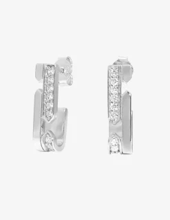 Boucles d'oreilles en argent 925 ‰ rhodié, oxydes de zirconium SO OR
