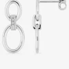 Boucles d'oreilles en argent 925 ‰ rhodié, motifs ovales avec oxydes de zirconium SO OR