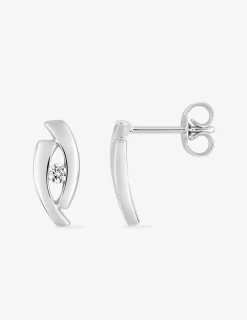 Boucles d'oreilles en or blanc 375‰ et oxyde de zirconium SO OR