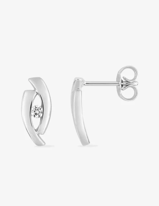 Boucles d'oreilles en or blanc 375‰ et oxyde de zirconium SO OR