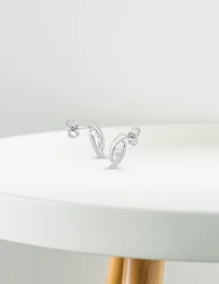 Boucles d'oreilles en or blanc 375‰ et oxyde de zirconium SO OR