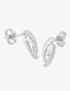Boucles d'oreilles en or blanc 375‰ et oxyde de zirconium SO OR