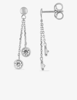 Boucles d'oreilles en or blanc 375‰ et oxyde de zirconium SO OR