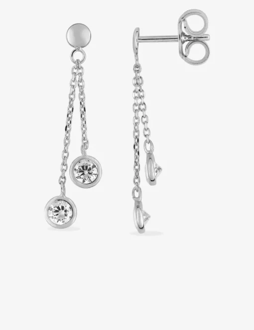 Boucles d'oreilles en or blanc 375‰ et oxyde de zirconium SO OR
