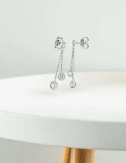 Boucles d'oreilles en or blanc 375‰ et oxyde de zirconium SO OR