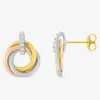 Boucles d'oreilles en or jaune 375‰ et oxyde de zirconium SO OR