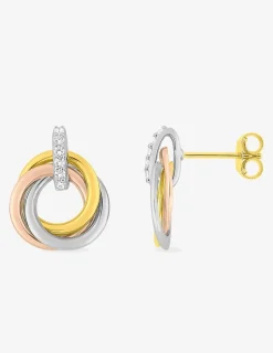 Boucles d'oreilles en or jaune 375‰ et oxyde de zirconium SO OR