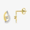 Boucles d'oreilles en or jaune 375‰ et oxyde de zirconium SO OR