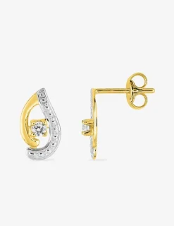 Boucles d'oreilles en or jaune 375‰ et oxyde de zirconium SO OR