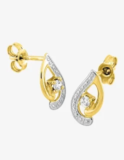 Boucles d'oreilles en or jaune 375‰ et oxyde de zirconium SO OR