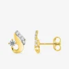 Boucles d'oreilles en or jaune 375‰ et oxyde de zirconium SO OR