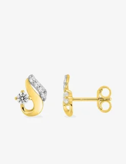 Boucles d'oreilles en or jaune 375‰ et oxyde de zirconium SO OR