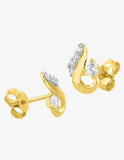 Boucles d'oreilles en or jaune 375‰ et oxyde de zirconium SO OR