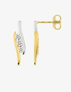 Boucles d'oreilles en or jaune 375‰ et oxyde de zirconium SO OR