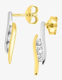 Boucles d'oreilles en or jaune 375‰ et oxyde de zirconium SO OR